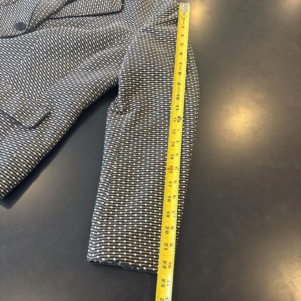 Talbots Black & White Dot Fully Lined Suit Jacket Women Sz 14W Petite Career